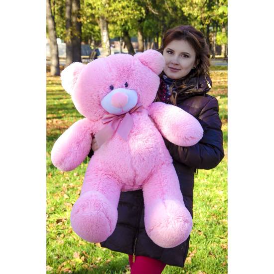Плюшевый мишка розовый 80 см Пух