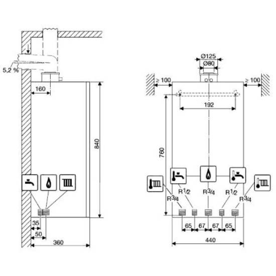 Котел газовый Buderus Logamax plus GB172i-14 черный (7736901138)