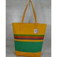 Комбинированная сумка желтого цвета