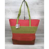 Розово-салатовая сумка