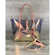 Пляжная силиконовая сумка и кепка пудрового цвета 3 в 1