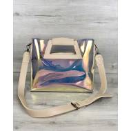 Женская летняя сумка перламутрового цвета 2 в 1 