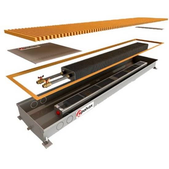 Внутрипольный конвектор Polvax КV.D.Premium.300.3000.125 Внутрипольный конвектор Polvax КV.D.Premium.300.3000.125